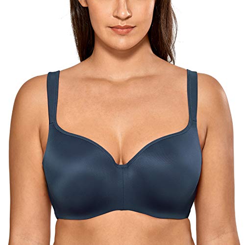 Image of DELIMIRA Women's Balconette Bra Full Coverage Plus Size Tshirt Underwire Back Smoothing Seamless Bras
