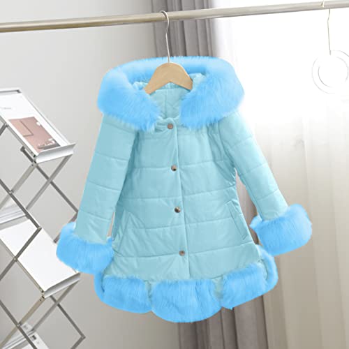 Little Girls Winter Fleece Coat Kids Hooded Faux Fur Jacket Winter Thick Down Coat Kids Warm Outwear for 1-11 Years4