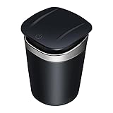 YJBJZCD for Mitsubishi L200/Lancer/Mirage/Outlander/Pajero Car Ashtray withLid Smell Proof, Detachable Portable Windproof for Outdoor Car Ashtray for Outdoor Home Office,C Silver