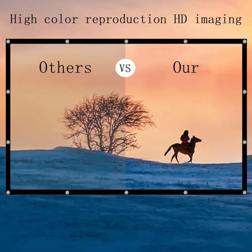 Image of Portable Outdoor Movie Screen, 60-200 Inch 3D Projector Screen Foldable Movie Screen for Projectors Enjoy Outdoor Film Movie Night, Projector Backing Black Movies Screens(16:9,100 inch screen)