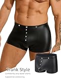 ohmydear Mens Sexy Underwear Boxers Mankini Briefs Punk Rivets Bulge Pouch Trunks Rave Shorts Male Lingerie Outfits Underpants for Men UK XL Black - Image 3
