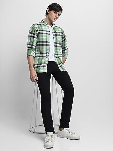 Image of Dennis Lingo Men's Cotton Checke Regular Fit Shirt