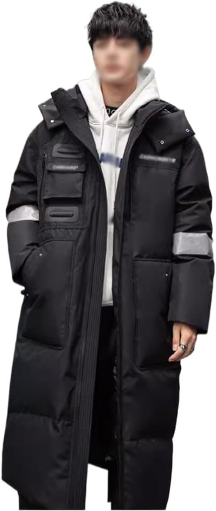 Long Men's Down Jacket Over The Knee And Thick Overalls Winter Loose, Fat And Size Coat