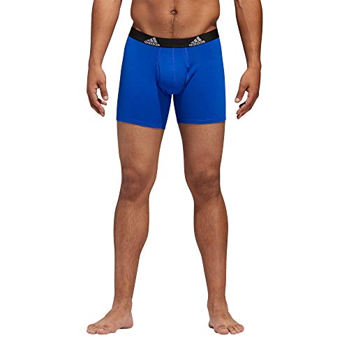 Adidas Men's Stretch Cotton Boxer Brief Underwear (3-Pack), Bold Blue/Onix Grey/Black, Large #TOP7