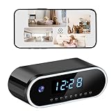 Aiacmea Wireless Hidden Camera Clock, 1080P HD Nanny Cam with Auto Night Vision for Home Monitoring, Indoor Motion Detection & Phone Alerts, 24H Display, Rechargeable Battery