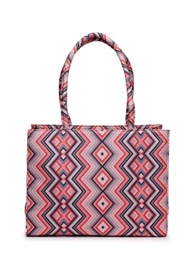 Image of ENSAC Women's Floral Print Tote Bag | Lightweight Handbag with Zipper Closure