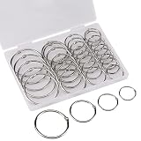 MyArTool Assorted Sizes Binder Rings, 1, 1.2, 1.5, 2 Inch Nickel Plated Steel Book Rings for Index C