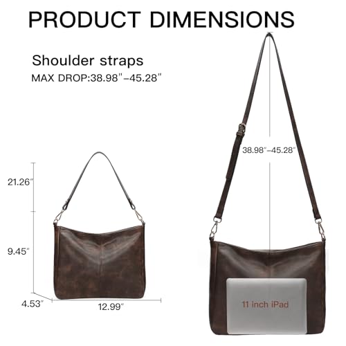 Image of GOIACII Hobo Bags for Women, Soft Leather Shoulder Crossbody Purse, Ladies Large Casual Tote Handbag Multi Pocket