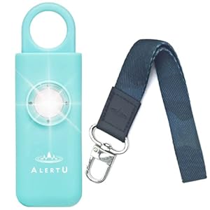 ALERTU Personal Safety Birdie Alarm with Wrist Lanyard - Police Recommended 130 dB Protection Siren, Strobe LED Light - Air Travel Approved - Pocket Size - U.S.Company (Blue-Camo)