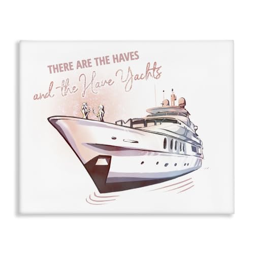 Yacht Humor Glam Typography, 24 x 30 Inch Canvas Wall Art