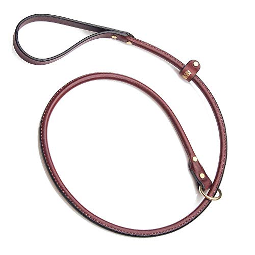 Mendota Pet Leather Slip Leash - Dog Lead - Made in The USA - Chestnut, 35/8 in x 6 ft (Rolled)