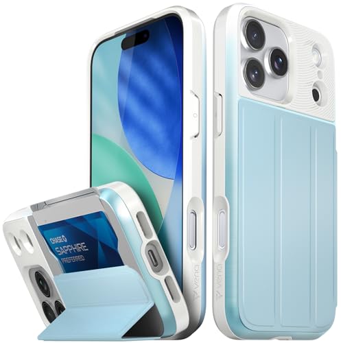 VENA vCommute for iPhone 17 Pro Max Wallet Case, [Military Grade Drop Protection] Flip Leather Cover Slot Card Holder with Kickstand - Pastel Blue by VENA - Used condition - US$16.00