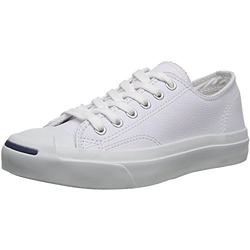 Converse Jack Purcell Leather Fashion-Sneakers, White, 8.5 B(M) US Women / 7 D(M) US Men