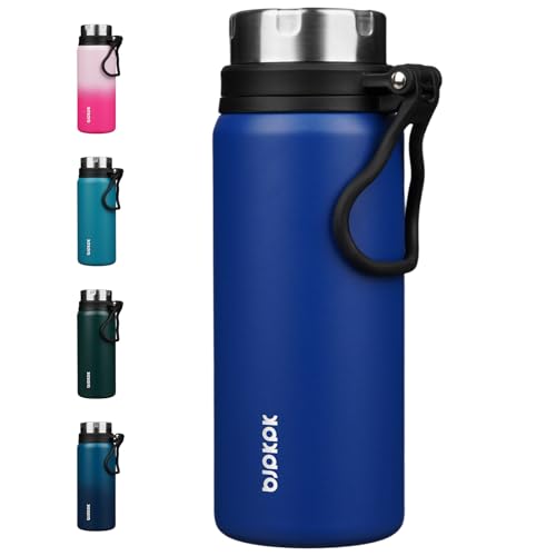 Image of BJPKPK 25oz Insulated Water Bottle, Stainless Steel Bottle with Handle | Vacuum Insulated Bottle with Leak-Proof BPA-Free Design, Keeps Drinks Cold & Hot for Gym, Office, Travel & Daily Use