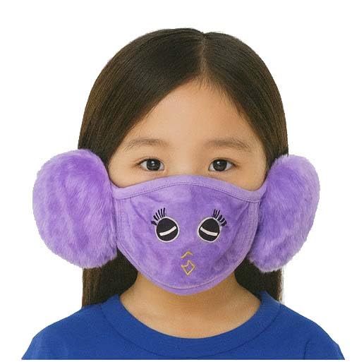 Warm Winter Face Mask with Plush Ear Muffs for Kids | Comfortable & Reusable | Boys & Girls (3–10 Years) | Pack of 1_Purple-image-47