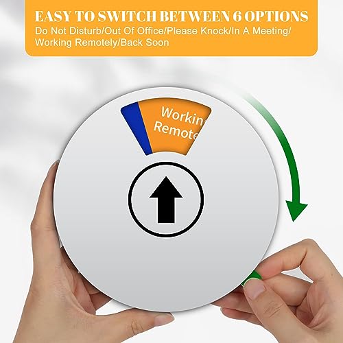 office door sign- do not disturbout of officeplease knockin a meetingworking remotelyback soon rotating privacy door sign conference 6 inch silver