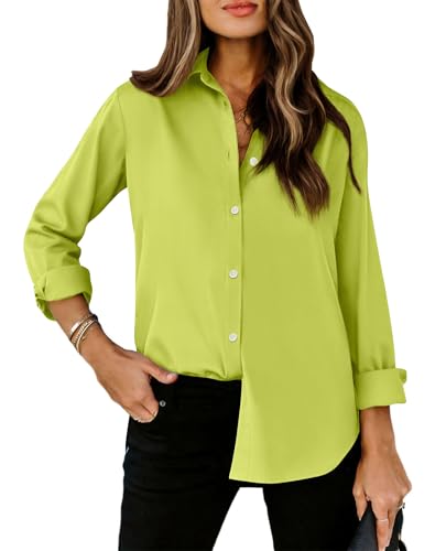Image of siliteelon Striped Button Down Shirts Women Cotton Long Sleeve Work Blouses