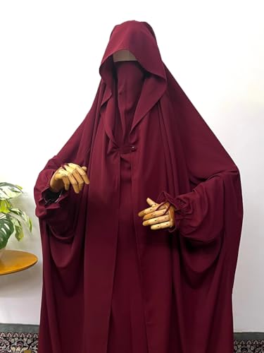 Image of NAZNEEN Saudi Jilbab Full Length and Noise Pc MATT NIDA Fabric with extra panel to cover face