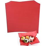 KIKISML 100 PCS Deli Paper Sheets 12 * 12 Inch, Food-grade Pure Color Greaseproof Paper Food Basket Liners for Sandwiches, Burgers, Fries Wrapping for Party, Festival and Outdoors - Red