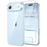 Immagine di TAURI Cover per iPhone Air con Pellicola in Vetro Temperato,Protezione Completa della Fotocamera,Custodia per Sottile Antishock, Anticaduta 17 Air - Trasparente