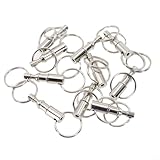 Filteilect Llavero de liberación rápida para llaves, paquete de 10 llaveros desmontables de acero inoxidable con doble metal para anillo, botón de separación rápida para mandos a distancia de coche