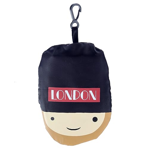 Puckator Foldable London Guardsman, Polyester, Mixed, Pouch 13x9x1cm Bag Height 55cm Width 38cm Depth 0.1cm