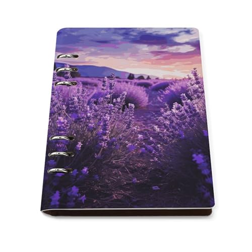 Carnet A5 en cuir lavande rechargeable, un élégant journal intime 90 feuilles