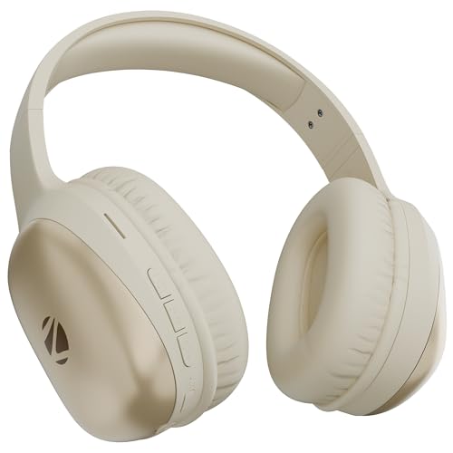 Image of Zebronics Thunder Pro (2026 Upgrade) Wireless Headphones, BT v6.0, Up to 60h Playback, Dual Pairing, 40mm Drivers, ENC, Gaming Mode, Deep Bass, AUX & microSD, Rapid Charging (Beige)