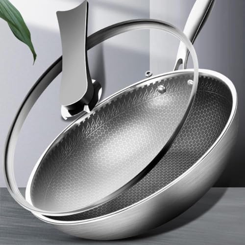 Wok de acero inoxidable con tapa de vidrio 12.6 pulg miniatura 4