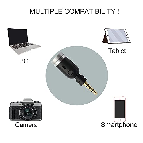 Gintooyun Smartmic Mini Trrs Condenser Microphone,3.5Mm Flexible Microphone For Video Vlogging,Camera,Video Conference,Laptop, Etc (Black-Trrs) #TOP3