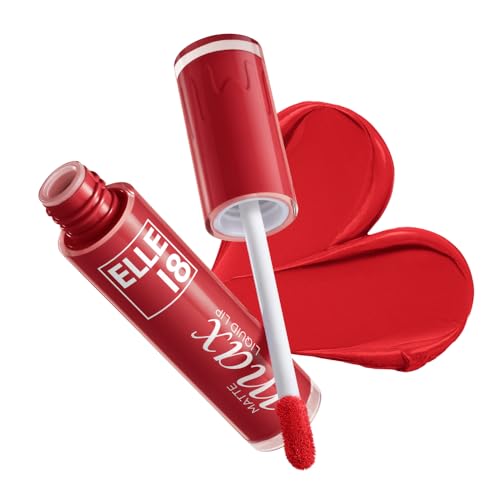 Image of Elle18 Matte Max Liquid Lipstick - Red Ribbon, for Smooth Lips, with Hyaluronic Acid & Vitamin E, Blur Matte Finish, Transferproof & Smudgeproof - 6ml