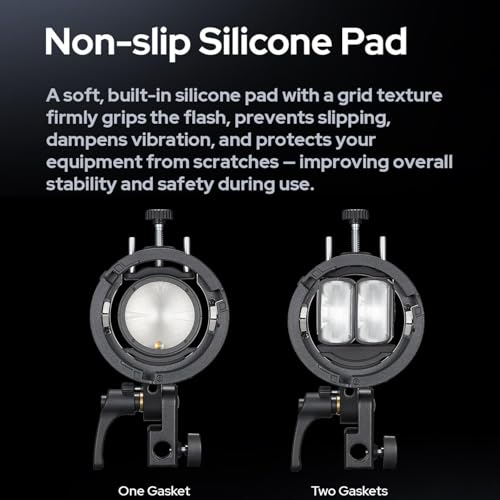 Image of Godox S3 Speedlite Bracket (𝐒𝟐 𝐔𝐩𝐠𝐫𝐚𝐝𝐞𝐝 ) for Godox V1 AD200Pro AD200ProII AD300Pro AD400Pro AD100Pro V860III /TT685III /TT600 /TT350, Flash Bracket for Softbox Snoot , Bowens Mount Holder