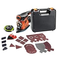 Black+Decker 4-in-1 Multischleifer (220W, mit Autoselect-Auswahl, werkzeuglosem Schleifplattenwechsel, mit Fingeraufsatz, im Koffer mit 17tlg. Schleifpapier-Zubehör-Set) KA280K