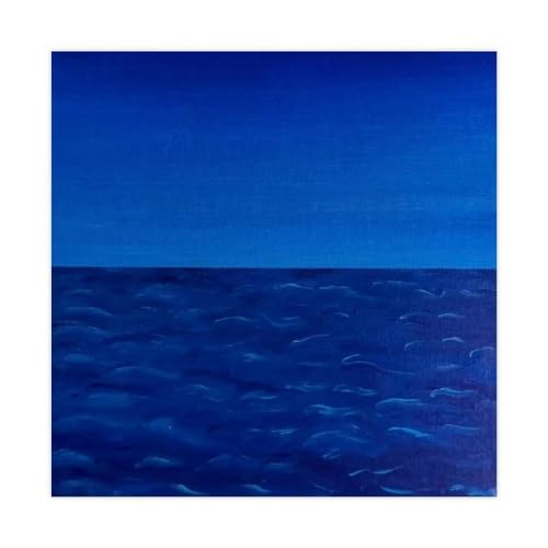 Impression sur toile vagues océan bleu 71x71 cm pour décoration murale