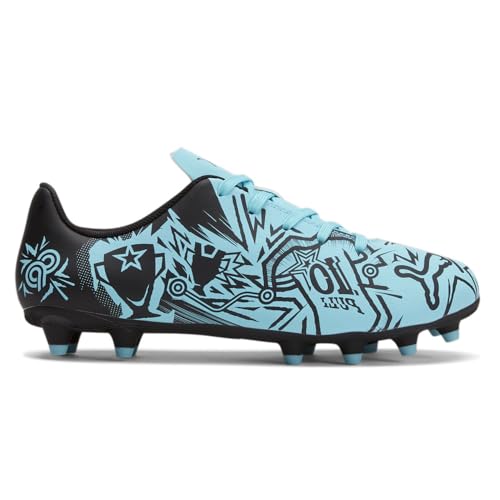 PUMA Kids Boys Cp10 X Tacto Ii Firm GroundAg Soccer Cleats Cleated, Firm Ground, Turf - Blue - Size 12.5 M