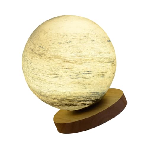 DOITOOL 1pc Moon Lamp Moon Night Light Lamp Led Bedroom Small Space Bedside Blue Solid Wood Base