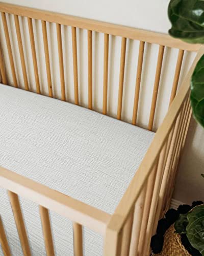 Image of Bassinet Sheet for Baby Boy and Girl, Fitted Sheets for Rectangle, Oval, Hourglass Bassinet Mattress, Muslin Moses Basket Sheets with Neutral Style (White)