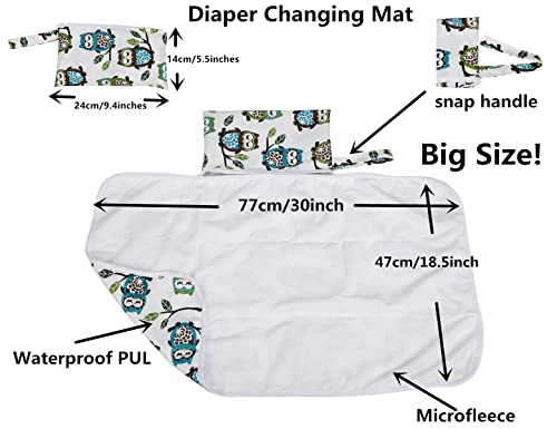 Sigzagor Baby Diaper Changing Mat Pad Portable Foldable Washable Compact Travel Nappy Waterproof Play Mat 30Inx18.5In For Girls (Flowers) #TOP3