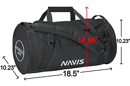 Navis Marine Sailing Bags Waterproof Watersports Duffel Backpack Duffel Dry Bag For Boating Fishing Black 40L #TOP1