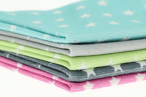 Sorbo 5 Pack Star Print Microfibre Cloths, Ideal for Chemical Free Cleaning, Machine Washable, Smear Free 30cm x 30cm