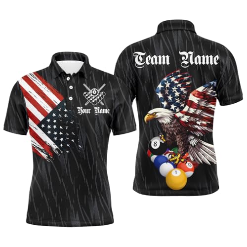 Personalized Eagle Billiard Shirt American Billiard Jersey for Men Women Polo & 1/4 Zip Shirt Team