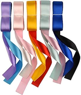 FEPITO 10 Pack 4m X 25mm Satin Ribbon Bundle Assorted Ribbon for Crafts Gift Wrapping Floristry Wedding Party Decoration