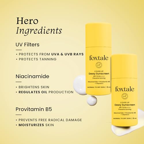 FoxTale SPF 70 Niacinamide Dewy Sunscreen 15 ml - Image 4