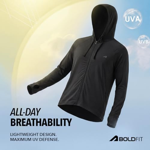 Image of Boldfit Sunscreen Jacket for Men & Women UPF 50+ Lightweight Sun Protection Jackets with Hood & Full Sleeves Quick Dry, Breathable Summer Wear for Running, Trekking, Travel & Outdoor