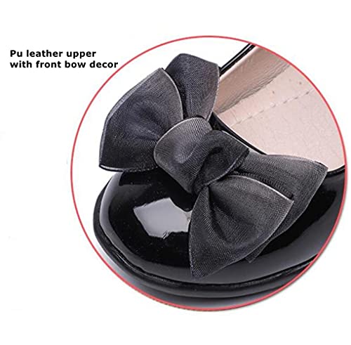 Girl's Mary Jane School Uniform Shoes Front Bow Ballerina Flat Princess Dress Shoes Kids Oxford2