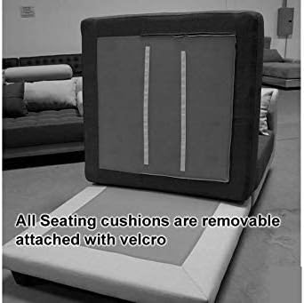 Miniatura 9 de Stendmar Juego de sofá seccional de tela de microfibra gris grande de 5 piezas para sala de estarsala de familia, reversible, contemporáneo,