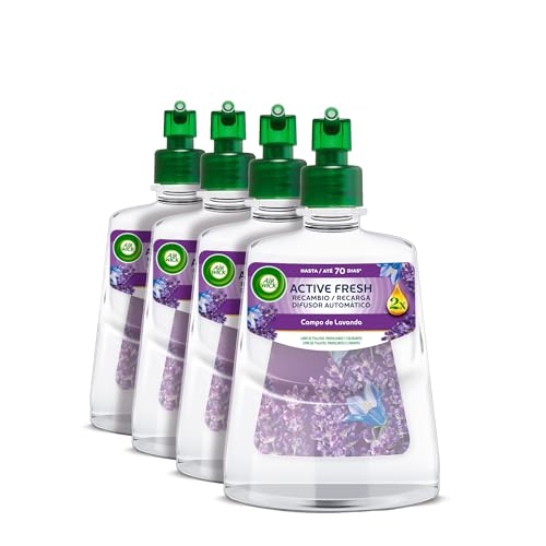 Air Wick Active Fresh Recambios Ambientador Automático, Lavanda, 4x228ml, 280 Días