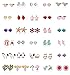 YADOCA 30 pares de acero inoxidable para niños Stud Pendientes Color mezclado Animales lindos Zorro de abeja Oso Búho Mariposa Mariquita Paraguas Muñeco de nieve Árbol de margarita Perla blanca CZ Are