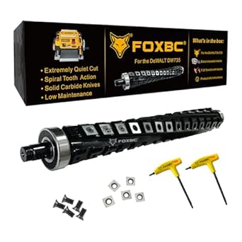 FOXBC 13 Inch Spiral Helical Cutterhead for DeWalt DW735 DW735X Planer