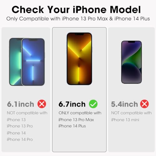 Image of ZORBES 2 Packs Edge to Edge Privacy Screen Protector for iPhone 14 Plus 6.7 /13 Pro Max'' HD Tempered Glass Screen Protector Anti-glare Screen Protector for iPhone 14 Plus /iPhone 13 Pro Max